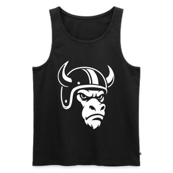 Biker Bull – Racing Spirit & Steel Head - Débardeur bio Premium Homme - noir - Devant - Michal (187cm)