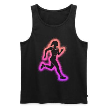 Course à pied Enfants Dames Filles Coureuses - Débardeur bio Premium Homme - noir - Devant - Michal (187cm)