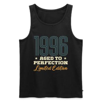 1996 30th Anniversary Gift 30 Years Vintage 96 - Men's Premium Organic Tank Top - black - Front - AI Model Male 178 light (178cm)
