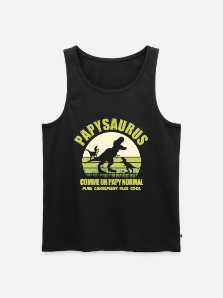 Papysaurus als normaler Opa-Humor - Männer Premium Bio Tank Top - Schwarz