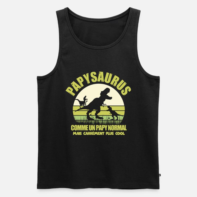 Papysaurus als normaler Opa-Humor - Männer Premium Bio Tank Top - Schwarz