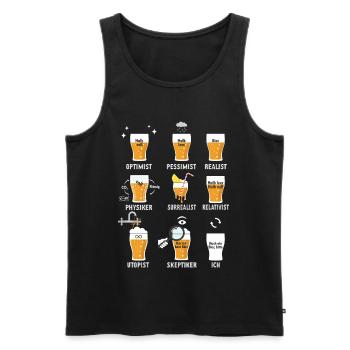 Beer Gift Half Full Quote Sarcasm Nerd Humor - Men's Premium Organic Tank Top - black - Front - AI Model Male 178 light (178cm)