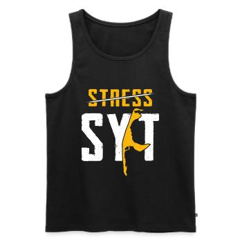 Sylter STRESS SYLT Nordsee Urlaub Lustiges - Männer Premium Bio Tank Top - Schwarz - Vorne - AI Model Male 178 light (178cm)
