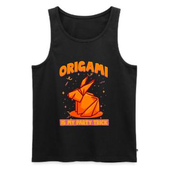 Origami Is My Party Trick - Men's Premium Organic Tank Top - black - Front - Michal (187cm)