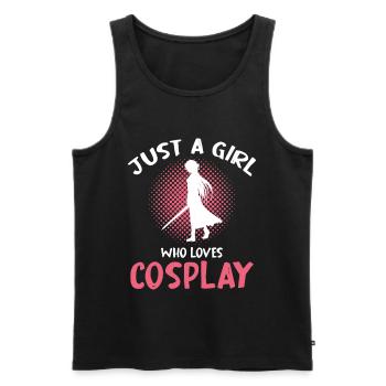 Just a Girl Loves Cosplay - Männer Premium Bio Tank Top - Schwarz - Vorne - AI Model Male 178 light (178cm)