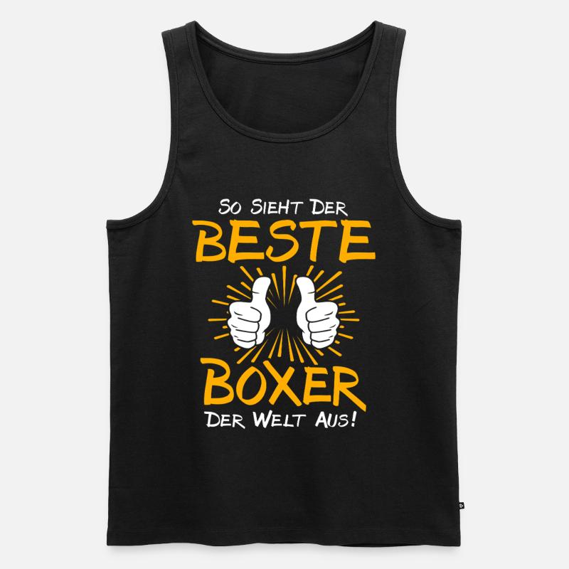 Boxer Geschenkidee - Männer Premium Bio Tank Top - Schwarz