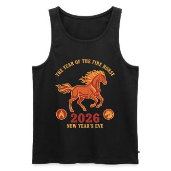 Das Jahr des Feuerpferdes Silvester 2026 - Männer Premium Bio Tank Top - Schwarz - Vorne - Michal (187cm)