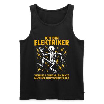Électricien qui dit drôle, je suis électricien - Débardeur bio Premium Homme - noir - Devant - Michal (187cm)