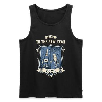 Cheers To The New Year 2026 Celebration - Men's Premium Organic Tank Top - black - Front - Michal (187cm)