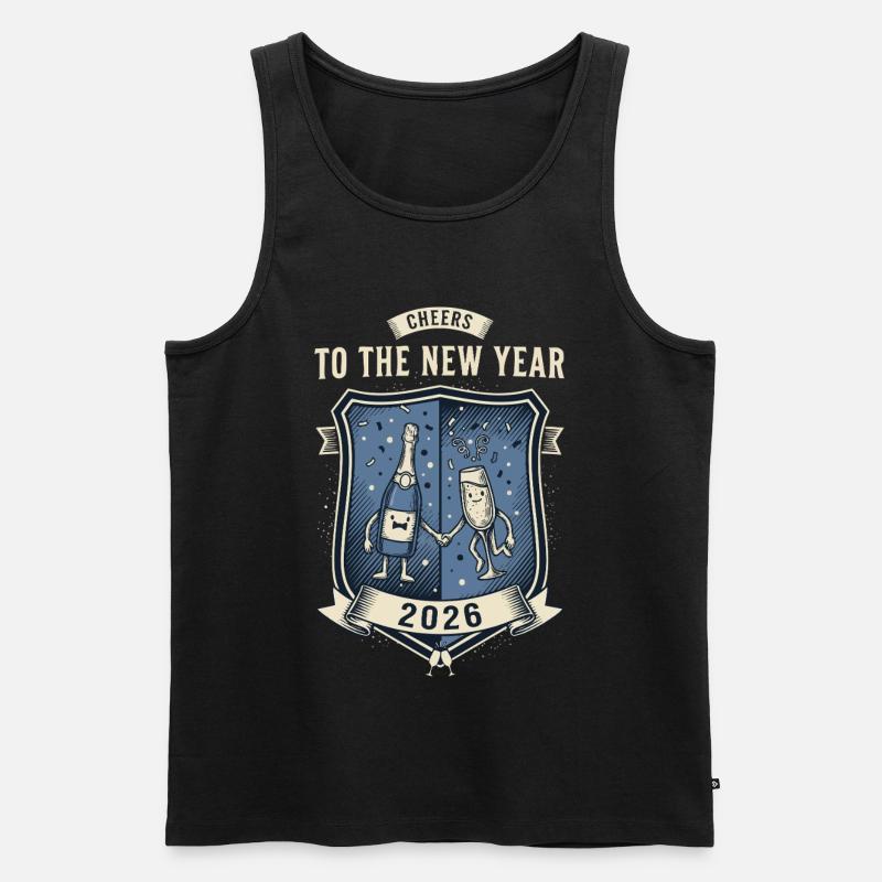 Prost auf die Neujahrsfeier 2026 - Männer Premium Bio Tank Top - Schwarz
