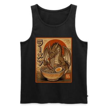 Retro-Drache Ramen-Design - Männer Premium Bio Tank Top - Schwarz - Vorne - AI Model Male 178 light (178cm)