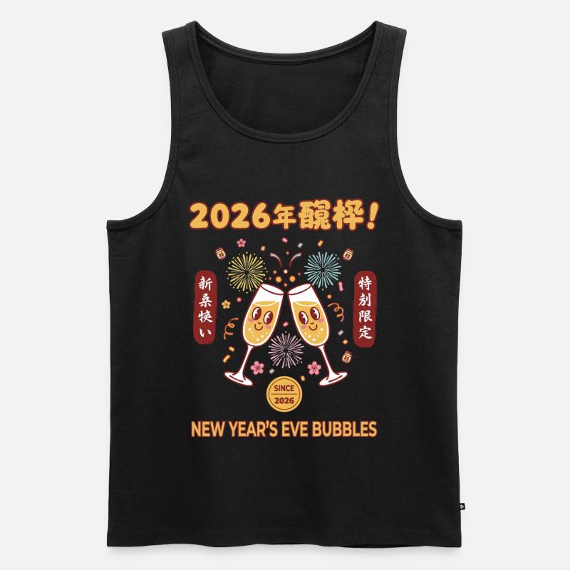 Silvester-Bubbles-Feier 2026 - Männer Premium Bio Tank Top - Schwarz