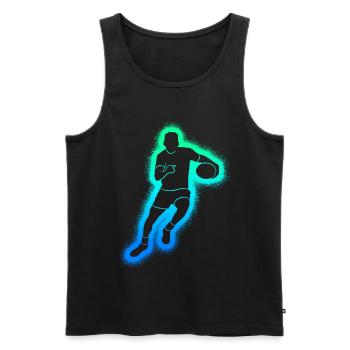 Joueurs de rugby Enfants Garçons Rugby Hommes - Débardeur bio Premium Homme - noir - Devant - Michal (187cm)