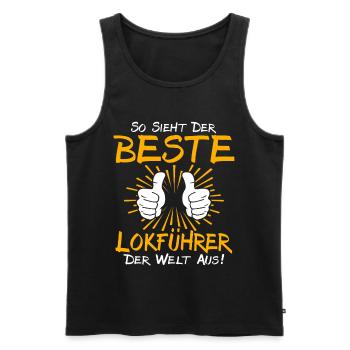 Train Driver Gift Idea - Men's Premium Organic Tank Top - black - Front - Michal (187cm)