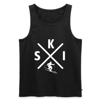 Ski, Après-Ski, Sports d’hiver, Forfaits ski - Débardeur bio Premium Homme - noir - Devant - Michal (187cm)