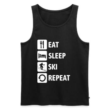 Eat Sleep Ski Repeat - Ski - Ski - Men's Premium Organic Tank Top - black - Front - AI Model Male 178 light (178cm)