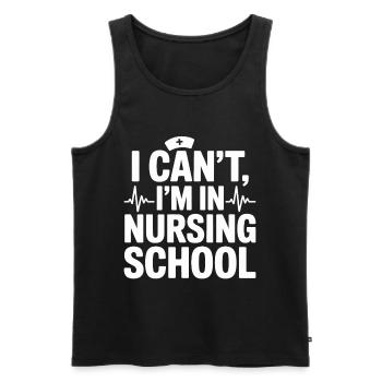 I can't I'm in nursing school - Men's Premium Organic Tank Top - black - Front - AI Model Male 178 light (178cm)
