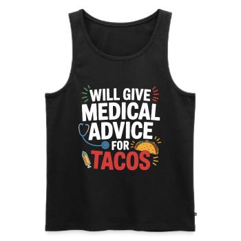 Medical advice for tacos - Men's Premium Organic Tank Top - black - Front - Michal (187cm)
