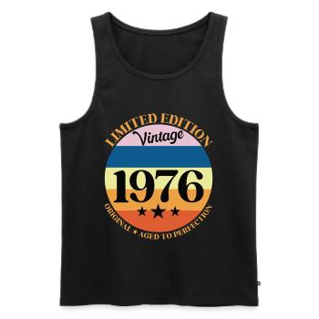 1976 Vintage Birthday Gift 76 - Men's Premium Organic Tank Top - black - Front - Michal (187cm)