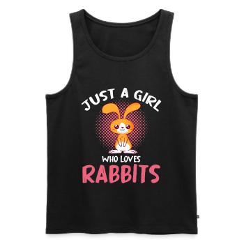 Only one girl loves rabbits - Men's Premium Organic Tank Top - black - Front - AI Model Male 178 light (178cm)