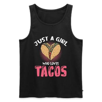 Juste une fille qui adore les tacos - Débardeur bio Premium Homme - noir - Devant - Michal (187cm)