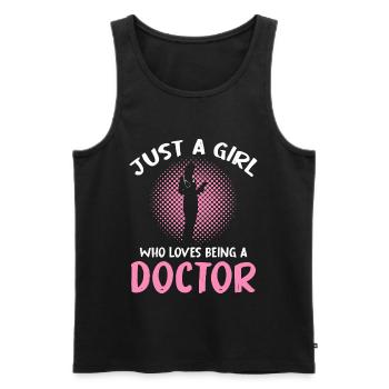 Only one girl loves being a doctor - Men's Premium Organic Tank Top - black - Front - Michal (187cm)