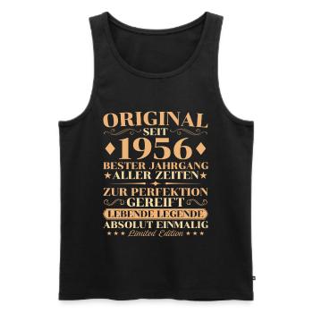 Anniversaire original de 1956 : 70 ans - Débardeur bio Premium Homme - noir - Devant - Michal (187cm)