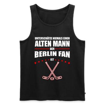 Alter Mann - Berlin Eishockey Fan | Retro - Men's Premium Organic Tank Top - black - Front - AI Model Male 178 light (178cm)