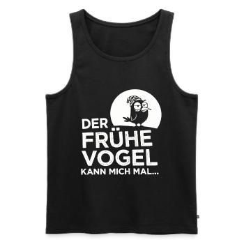 Le lève-tôt me fait ! - Débardeur bio Premium Homme - noir - Devant - AI Model Male 178 light (178cm)