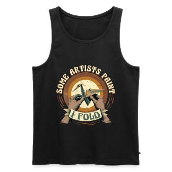 Origami Some Artists Paint I Fold - Men's Premium Organic Tank Top - black - Front - Michal (187cm)