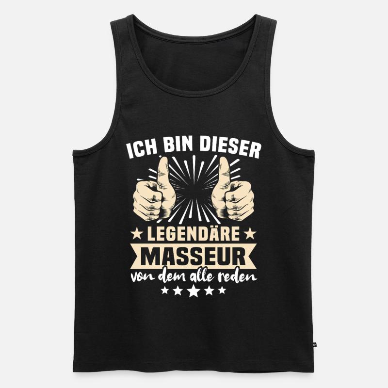 Masseur Sprüche - Männer Premium Bio Tank Top - Schwarz