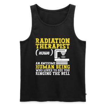 Technicien en radioprotection en radiologie oncologie - Débardeur bio Premium Homme - noir - Devant - Michal (187cm)