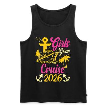 Voyage de vacances 2026 Girls Partis en Croisière - Débardeur bio Premium Homme - noir - Devant - Michal (187cm)