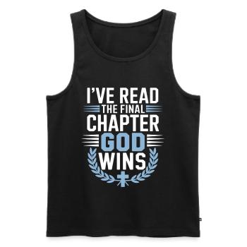 Gott siegt im letzten Kapitel - Männer Premium Bio Tank Top - Schwarz - Vorne - Michal (187cm)