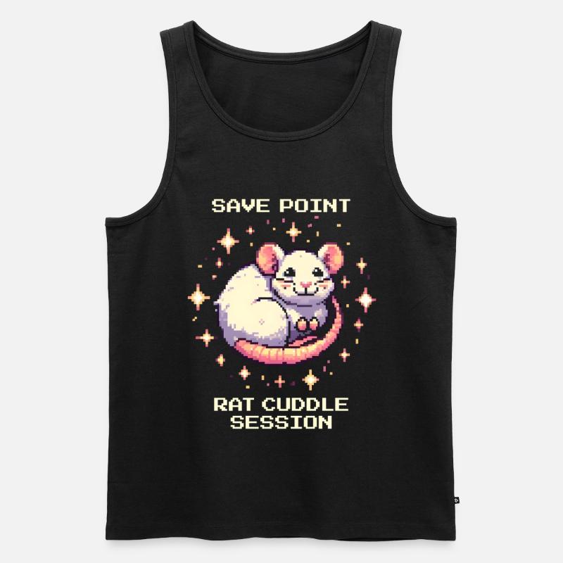 Savepoint: Ratten-Kuschelzeit | Farbratte - Männer Premium Bio Tank Top - Schwarz
