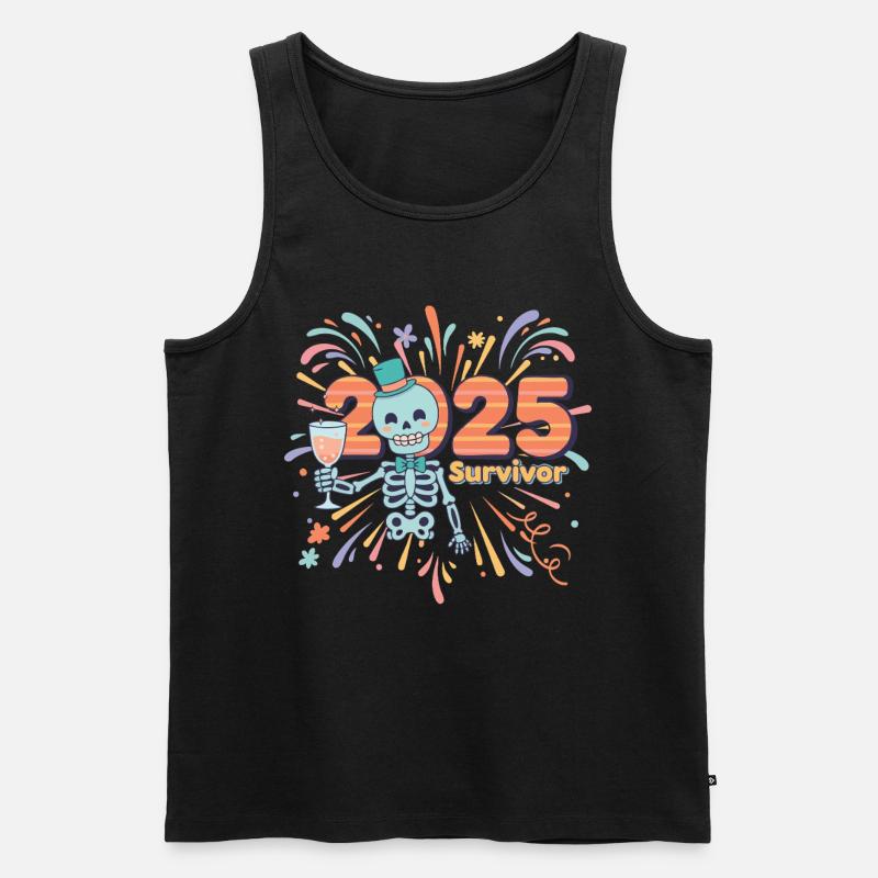 2025 Survivor Skeleton Party Feier - Männer Premium Bio Tank Top - Schwarz