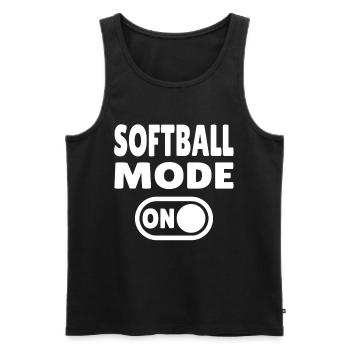 Softball Mode ON - Men's Premium Organic Tank Top - black - Front - AI Model Male 178 light (178cm)