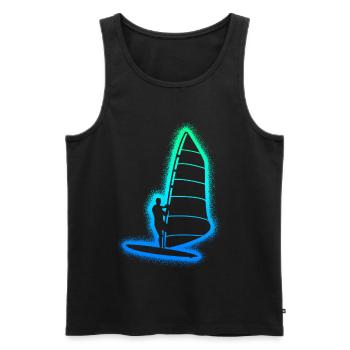 Windsurfing Windsurfer Kids Men Windsurf - Men's Premium Organic Tank Top - black - Front - AI Model Male 178 light (178cm)