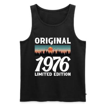 Originales Retro-Vintage-Geburtstagsgeschenk von 1976 - Männer Premium Bio Tank Top - Schwarz - Vorne - Michal (187cm)