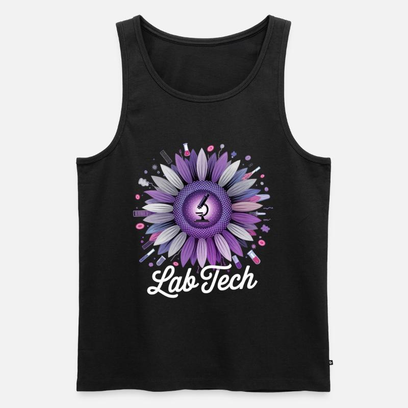 LabTech Sonnenblume Mikroskop - Männer Premium Bio Tank Top - Schwarz