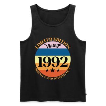 1992 Vintage Birthday Gift 92 - Men's Premium Organic Tank Top - black - Front - AI Model Male 178 light (178cm)