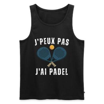 Je peux pas j ai padel - Débardeur bio Premium Homme - noir - Devant - Michal (187cm)