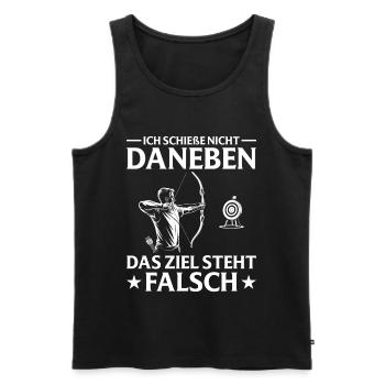 Archery - The goal is wrong Archery - Men's Premium Organic Tank Top - black - Front - AI Model Male 178 light (178cm)