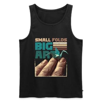 Origami Small Folds Big Art - Men's Premium Organic Tank Top - black - Front - Michal (187cm)