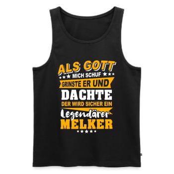 Melker Sprüche - Männer Premium Bio Tank Top - Schwarz - Vorne - AI Model Male 178 light (178cm)