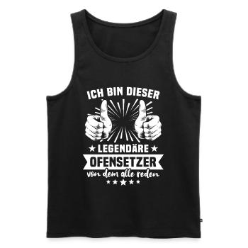 Stove Fitter Legend - Men's Premium Organic Tank Top - black - Front - AI Model Male 178 light (178cm)