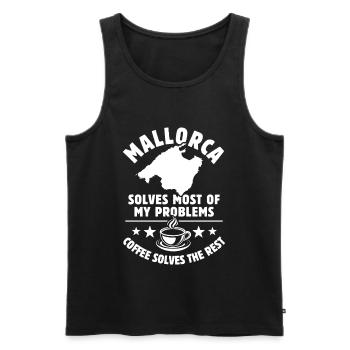 Majorque résout la plupart de mes problèmes - Café - Débardeur bio Premium Homme - noir - Devant - Michal (187cm)