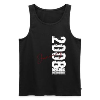 18th Birthday Original January 2008 - Men's Premium Organic Tank Top - black - Front - AI Model Male 178 light (178cm)