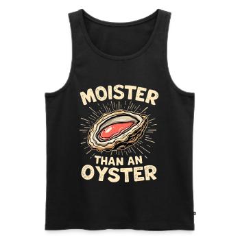 Feucht wie eine Auster – Wortwitz - Männer Premium Bio Tank Top - Schwarz - Vorne - AI Model Male 178 light (178cm)