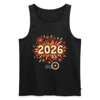 Feuerwerk 2026 an Silvester feiern - Männer Premium Bio Tank Top - Schwarz - Vorne - Michal (187cm)